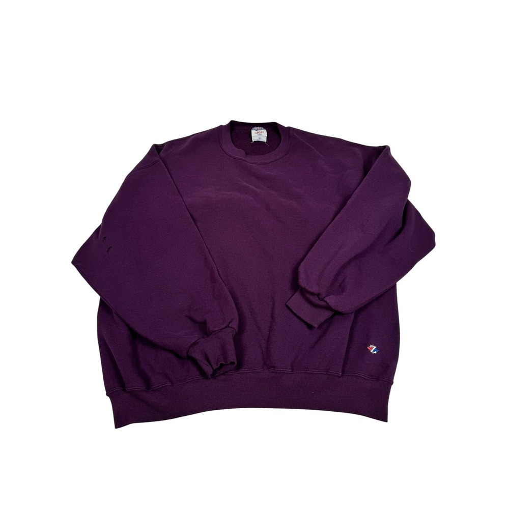 Vintage Jerzees Sport NuBlend Purple Crewneck Sweatshirt 2X Made in USA 90s